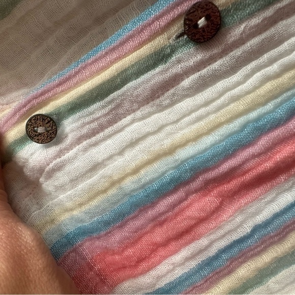 SOFT SURROUNDINGS Women's Blouse Long Sleeve Button Down Striped Print size S - Picture 8 of 8